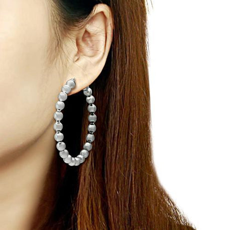 High polished (no plating) Stainless Steel Earrings with No Stone