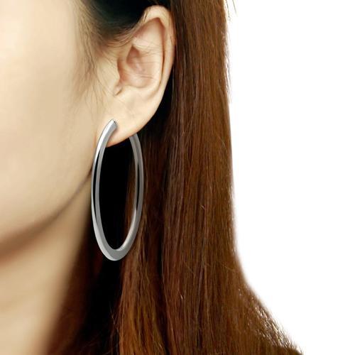 High polished (no plating) Stainless Steel Earrings with No Stone