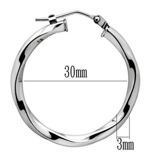 High polished (no plating) Stainless Steel Earrings with No Stone