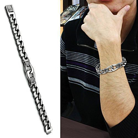 High polished (no plating) Stainless Steel Bracelet with No Stone