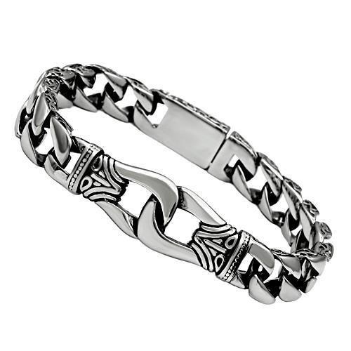 High polished (no plating) Stainless Steel Bracelet with No Stone