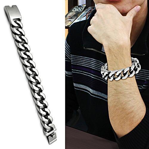 High polished (no plating) Stainless Steel Bracelet with No Stone