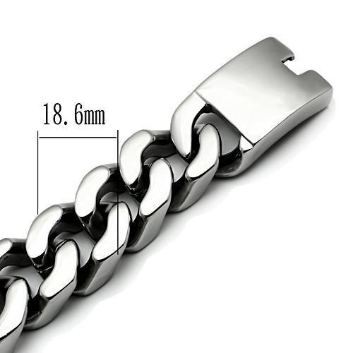 High polished (no plating) Stainless Steel Bracelet with No Stone