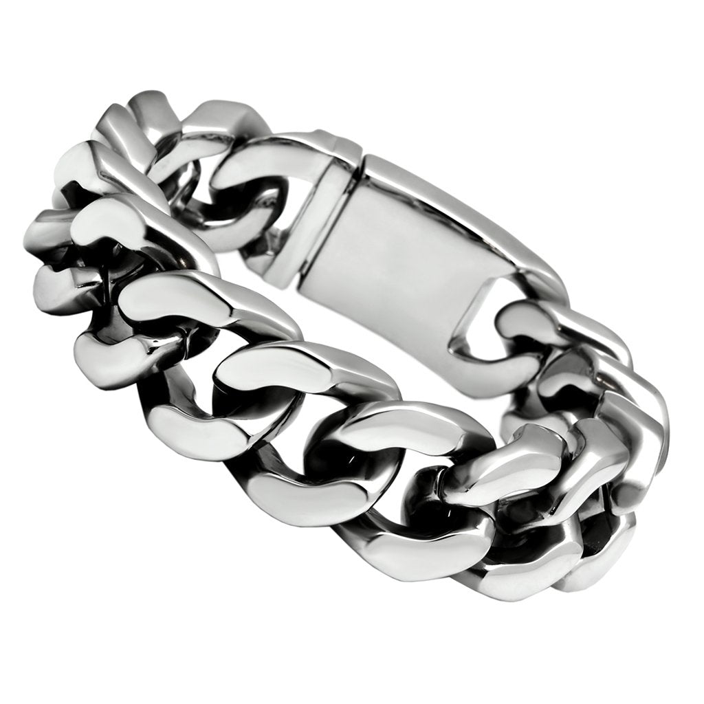 High polished (no plating) Stainless Steel Bracelet with No Stone