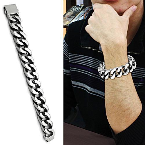 High polished (no plating) Stainless Steel Bracelet with No Stone