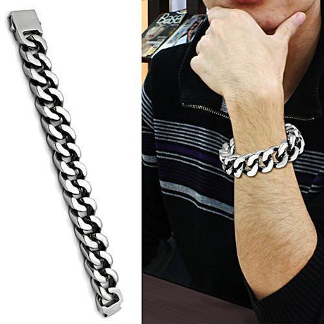 High polished (no plating) Stainless Steel Bracelet with No Stone