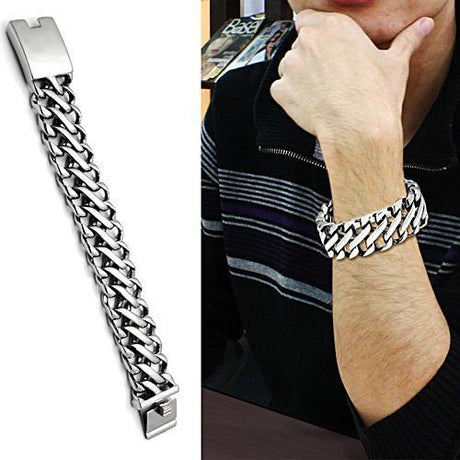 High polished (no plating) Stainless Steel Bracelet with No Stone