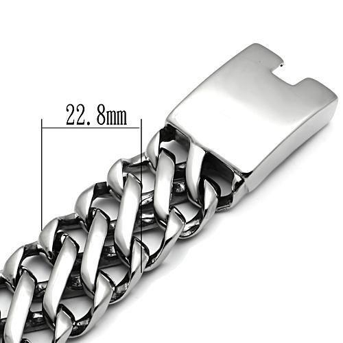 High polished (no plating) Stainless Steel Bracelet with No Stone