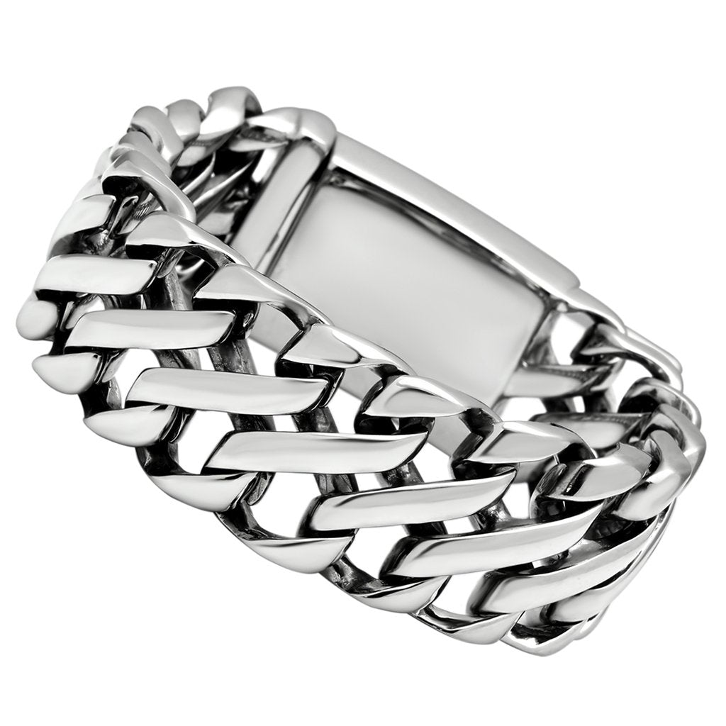 High polished (no plating) Stainless Steel Bracelet with No Stone