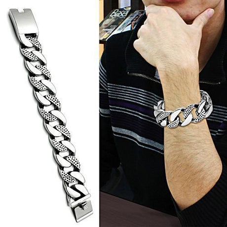 High polished (no plating) Stainless Steel Bracelet with No Stone