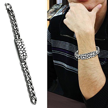 High polished (no plating) Stainless Steel Bracelet with No Stone