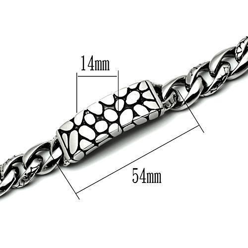 High polished (no plating) Stainless Steel Bracelet with No Stone