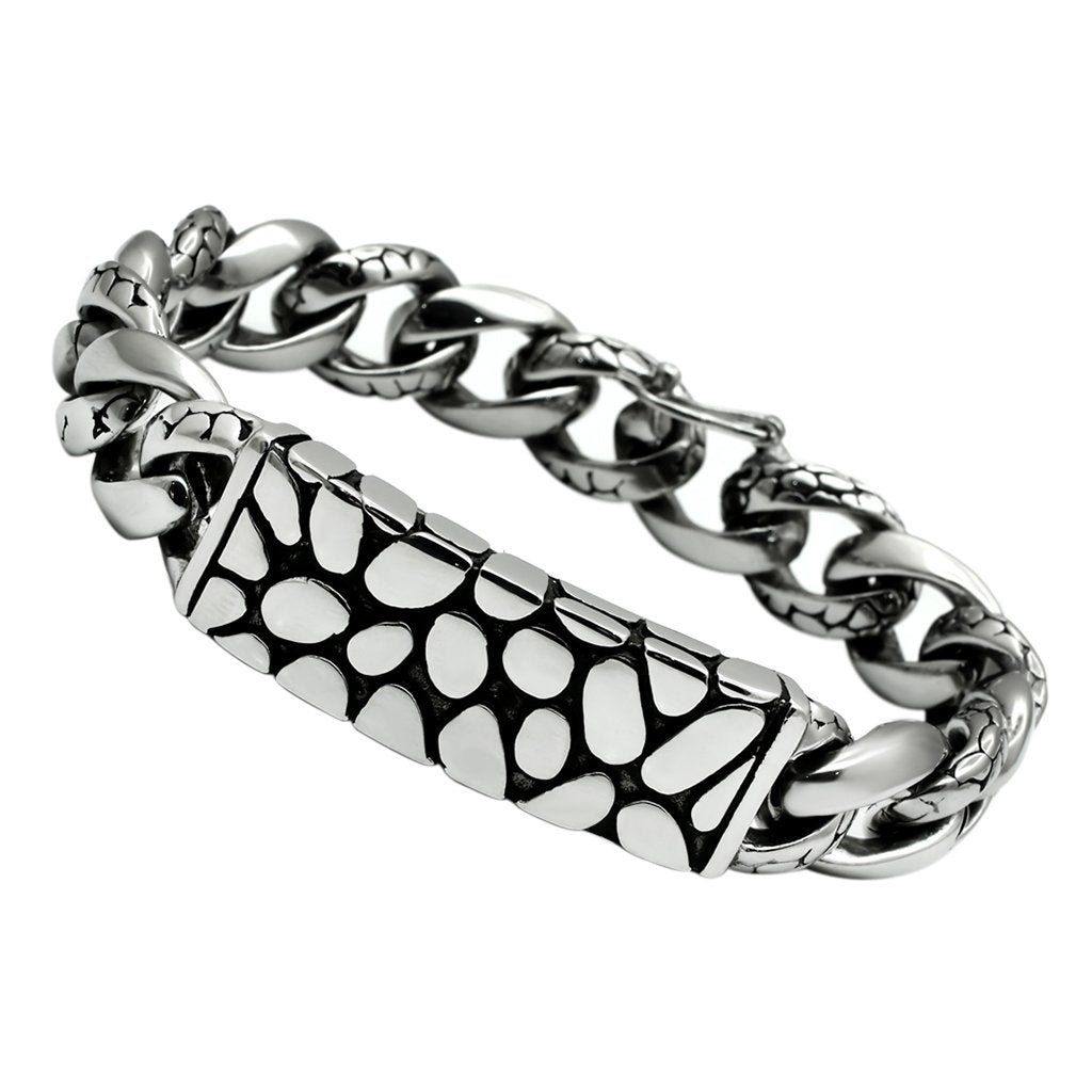 High polished (no plating) Stainless Steel Bracelet with No Stone