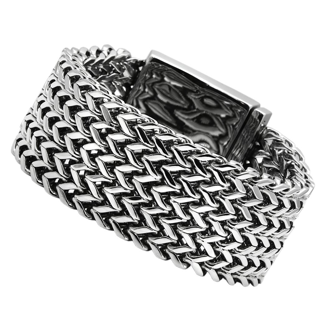 High polished (no plating) Stainless Steel Bracelet with No Stone