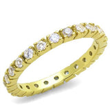 IP Gold(Ion Plating) Stainless Steel Ring with AAA Grade CZ  in Clear