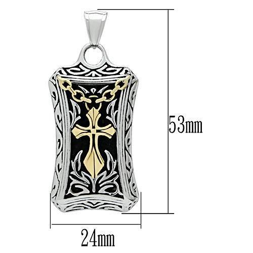 Gold+Rhodium Stainless Steel Chain Pendant with No Stone