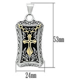 Gold+Rhodium Stainless Steel Chain Pendant with No Stone