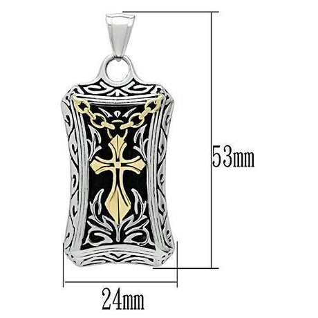 Gold+Rhodium Stainless Steel Chain Pendant with No Stone