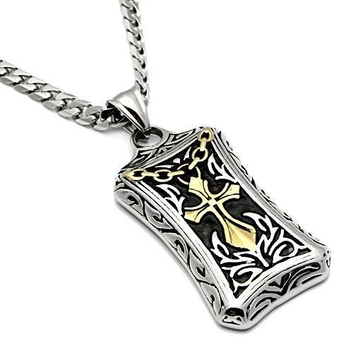 Gold+Rhodium Stainless Steel Chain Pendant with No Stone