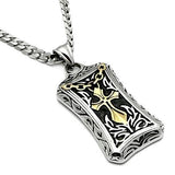 Gold+Rhodium Stainless Steel Chain Pendant with No Stone