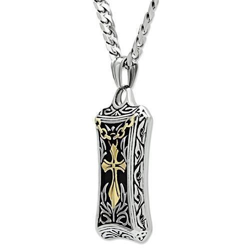 Gold+Rhodium Stainless Steel Chain Pendant with No Stone