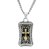 Gold+Rhodium Stainless Steel Chain Pendant with No Stone