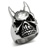 High polished (no plating) Stainless Steel Ring with AAA Grade CZ  in Clear