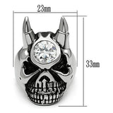 High polished (no plating) Stainless Steel Ring with AAA Grade CZ  in Clear