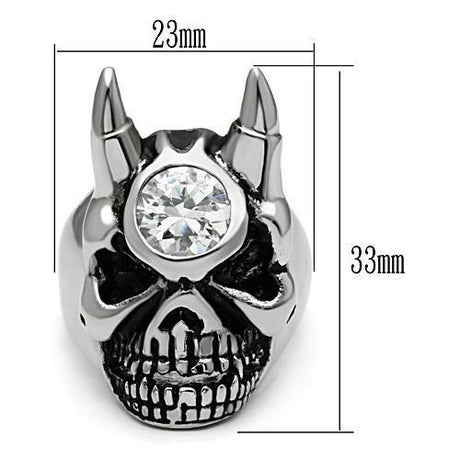 High polished (no plating) Stainless Steel Ring with AAA Grade CZ  in Clear