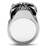 High polished (no plating) Stainless Steel Ring with AAA Grade CZ  in Clear
