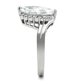 High polished (no plating) Stainless Steel Ring with AAA Grade CZ  in Clear