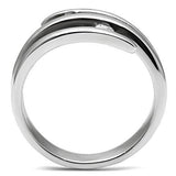 High polished (no plating) Stainless Steel Ring with AAA Grade CZ  in Clear