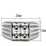 High polished (no plating) Stainless Steel Ring with Top Grade Crystal  in Clear