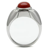 High polished (no plating) Stainless Steel Ring with Semi-Precious Onyx in Siam