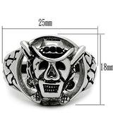 High polished (no plating) Stainless Steel Ring with Top Grade Crystal  in Jet