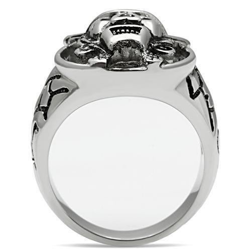 High polished (no plating) Stainless Steel Ring with Top Grade Crystal  in Jet
