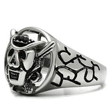 High polished (no plating) Stainless Steel Ring with Top Grade Crystal  in Jet