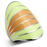 High polished (no plating) Stainless Steel Ring with Epoxy  in Multi Color