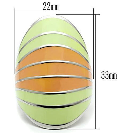 High polished (no plating) Stainless Steel Ring with Epoxy  in Multi Color