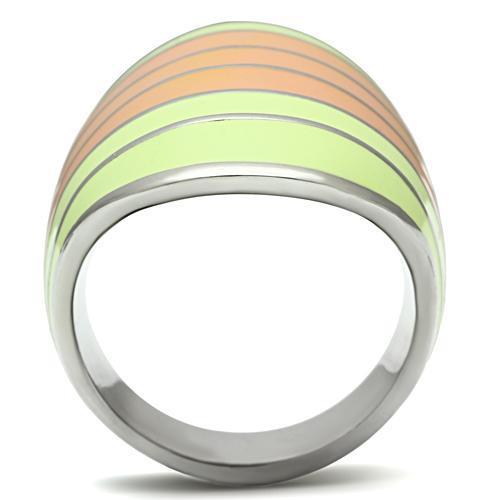 High polished (no plating) Stainless Steel Ring with Epoxy  in Multi Color