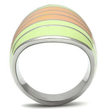 High polished (no plating) Stainless Steel Ring with Epoxy  in Multi Color
