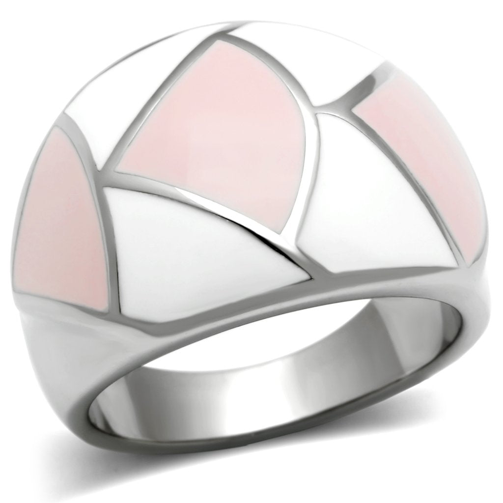 High polished (no plating) Stainless Steel Ring with Epoxy  in Multi Color