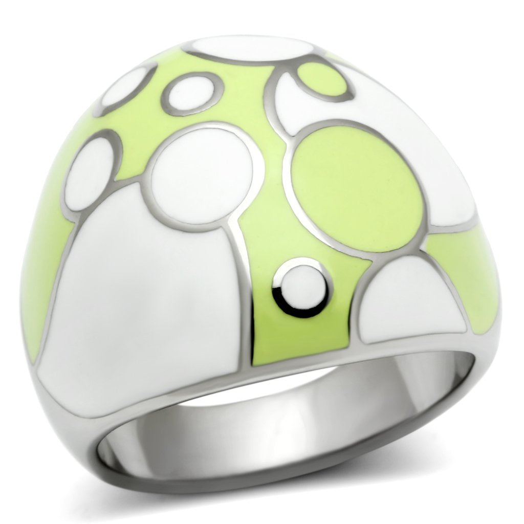 High polished (no plating) Stainless Steel Ring with Epoxy  in Multi Color
