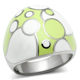 High polished (no plating) Stainless Steel Ring with Epoxy  in Multi Color