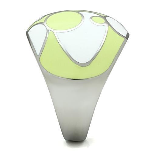 High polished (no plating) Stainless Steel Ring with Epoxy  in Multi Color