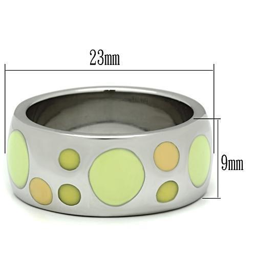 High polished (no plating) Stainless Steel Ring with Epoxy  in Multi Color