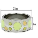 High polished (no plating) Stainless Steel Ring with Epoxy  in Multi Color