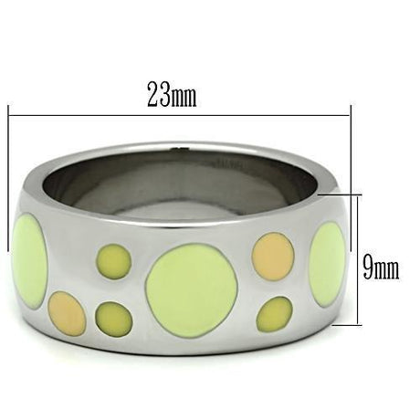 High polished (no plating) Stainless Steel Ring with Epoxy  in Multi Color