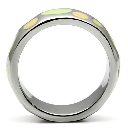 High polished (no plating) Stainless Steel Ring with Epoxy  in Multi Color