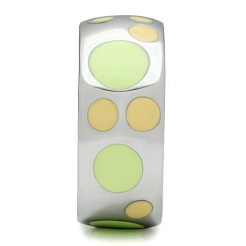 High polished (no plating) Stainless Steel Ring with Epoxy  in Multi Color